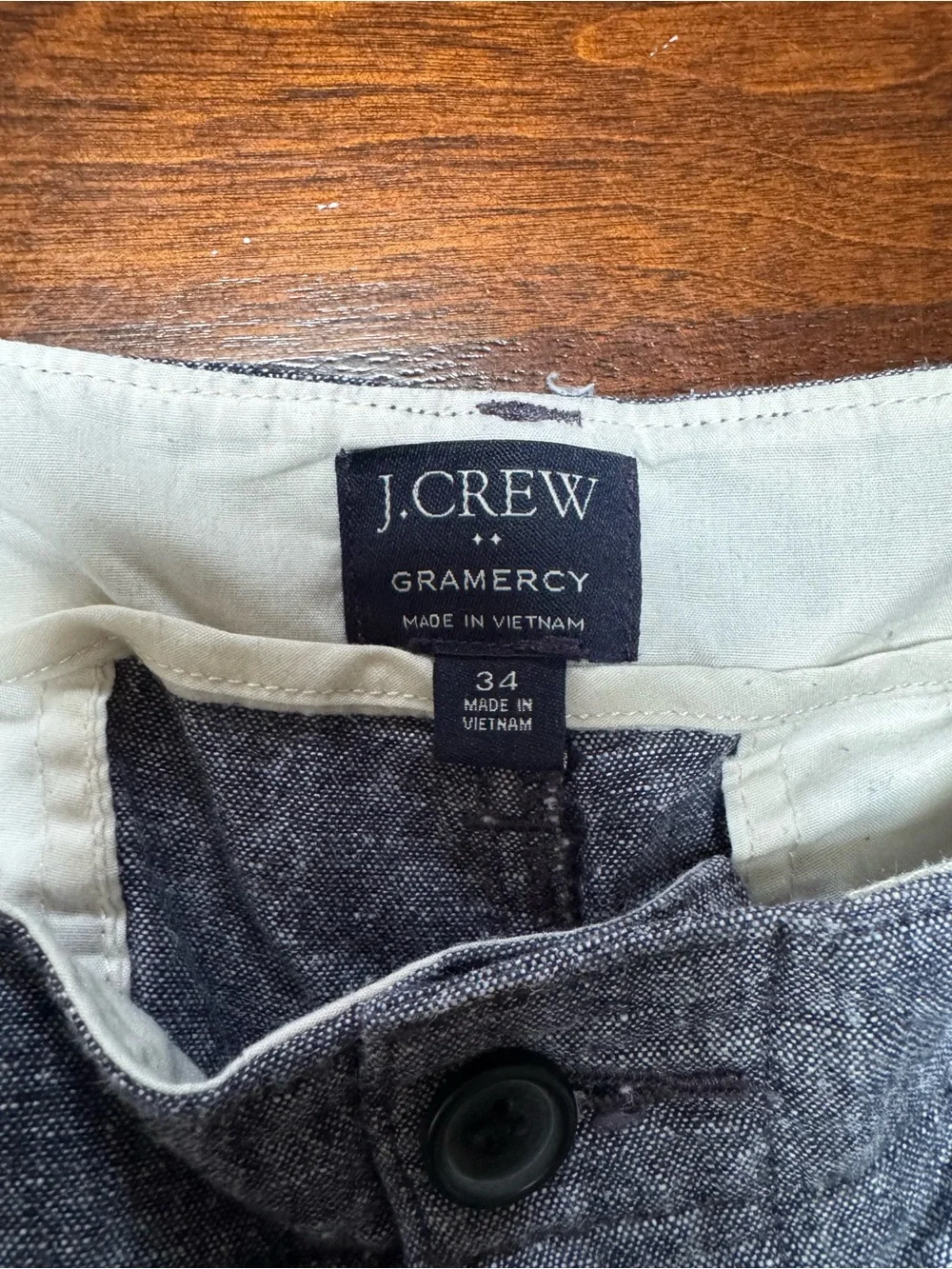 J. Crew Men's Heathered Navy Chambray Flat-Front Shorts